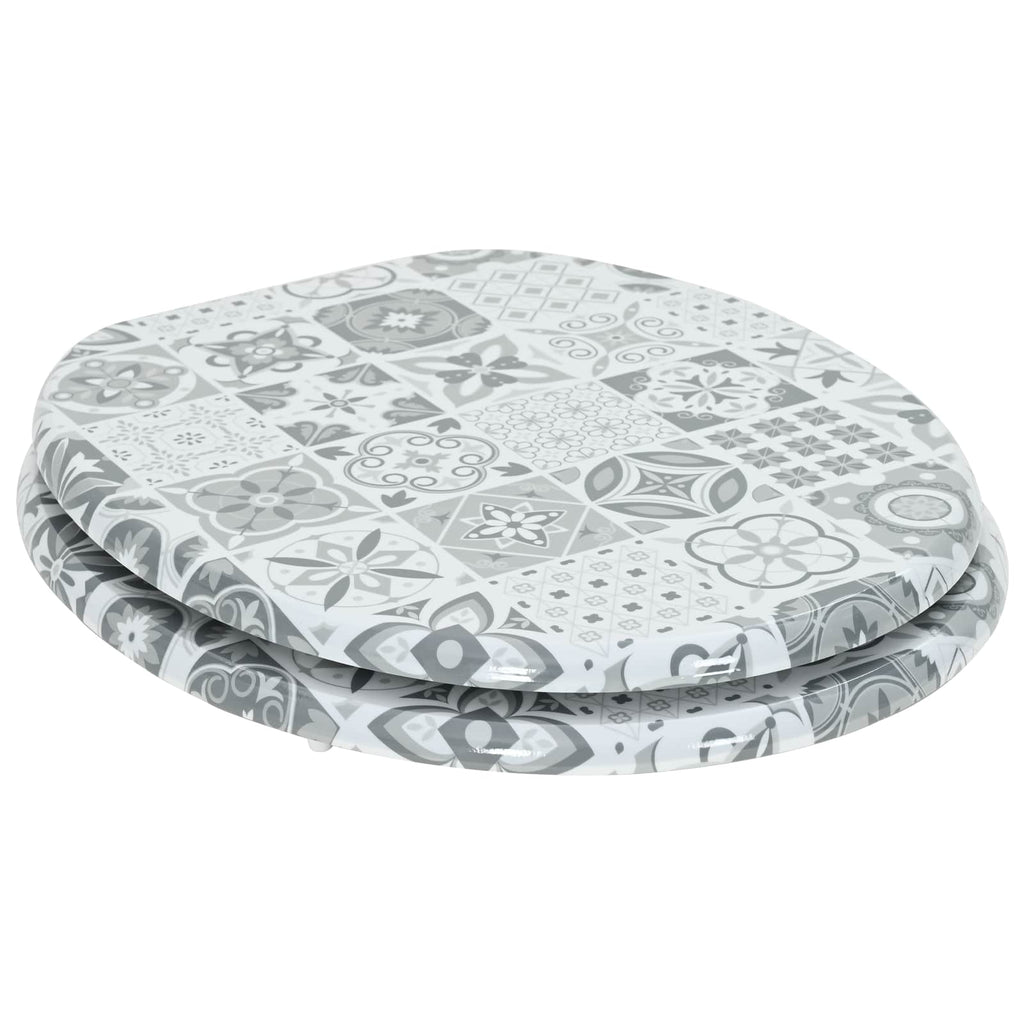 Sedile per toilette con chiusura morbida Grigio 44 x 38 cm