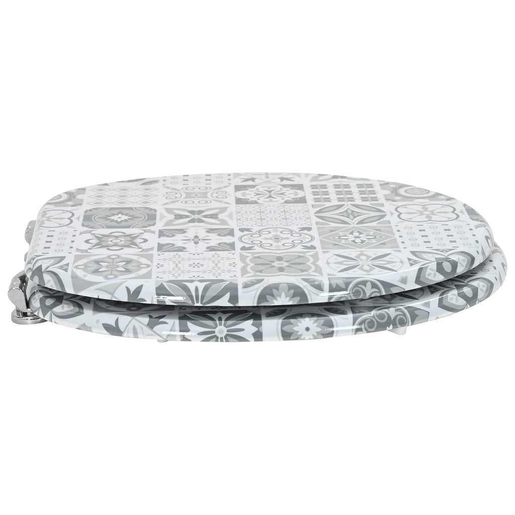 Sedile per toilette con chiusura morbida Grigio 44 x 38 cm