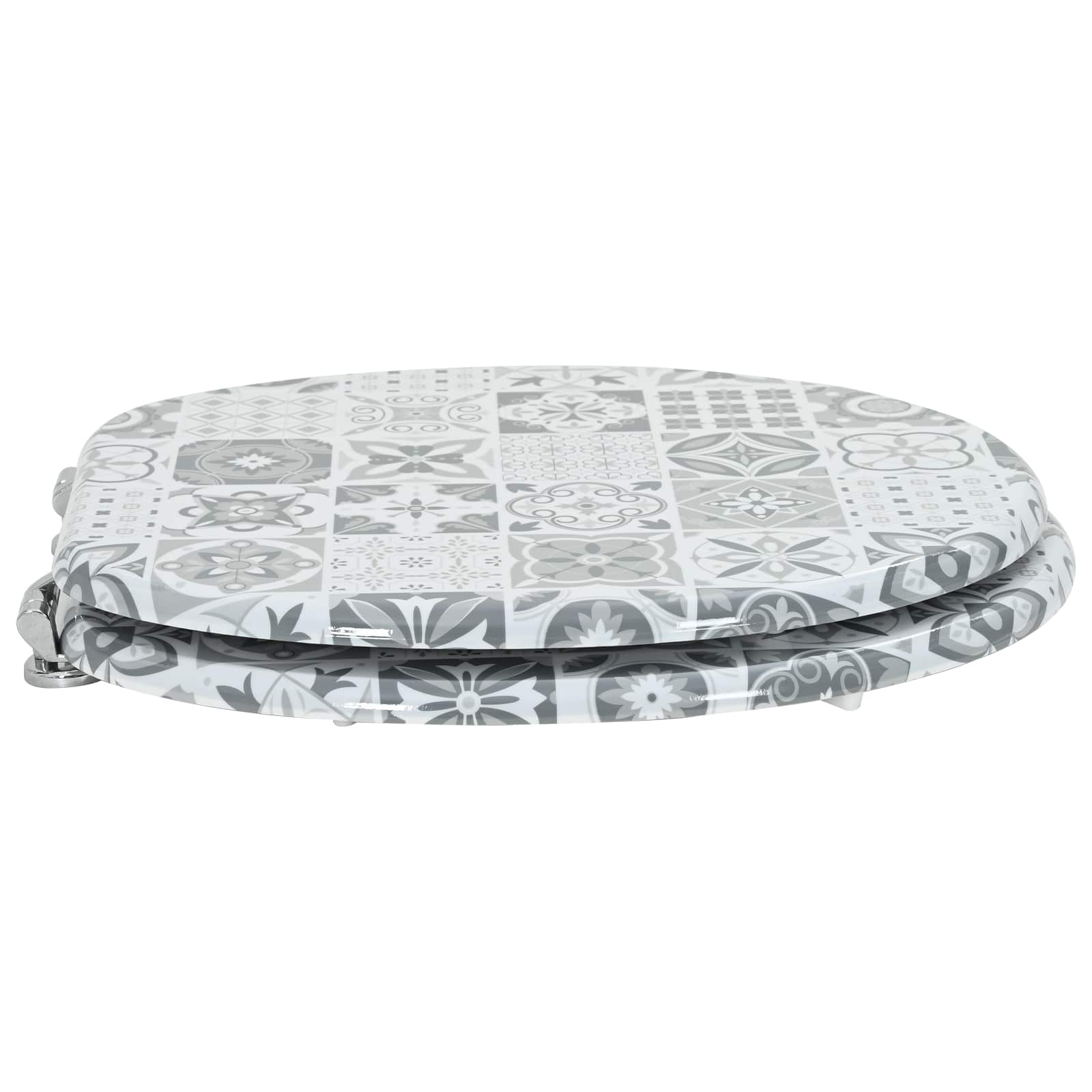 Sedile per toilette con chiusura morbida Grigio 44 x 38 cm