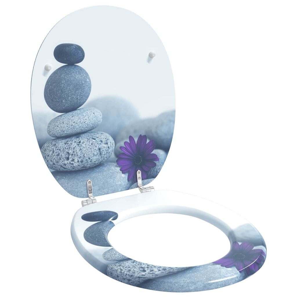 Sedile per toilette con chiusura morbida Grigio 44 x 38 cm