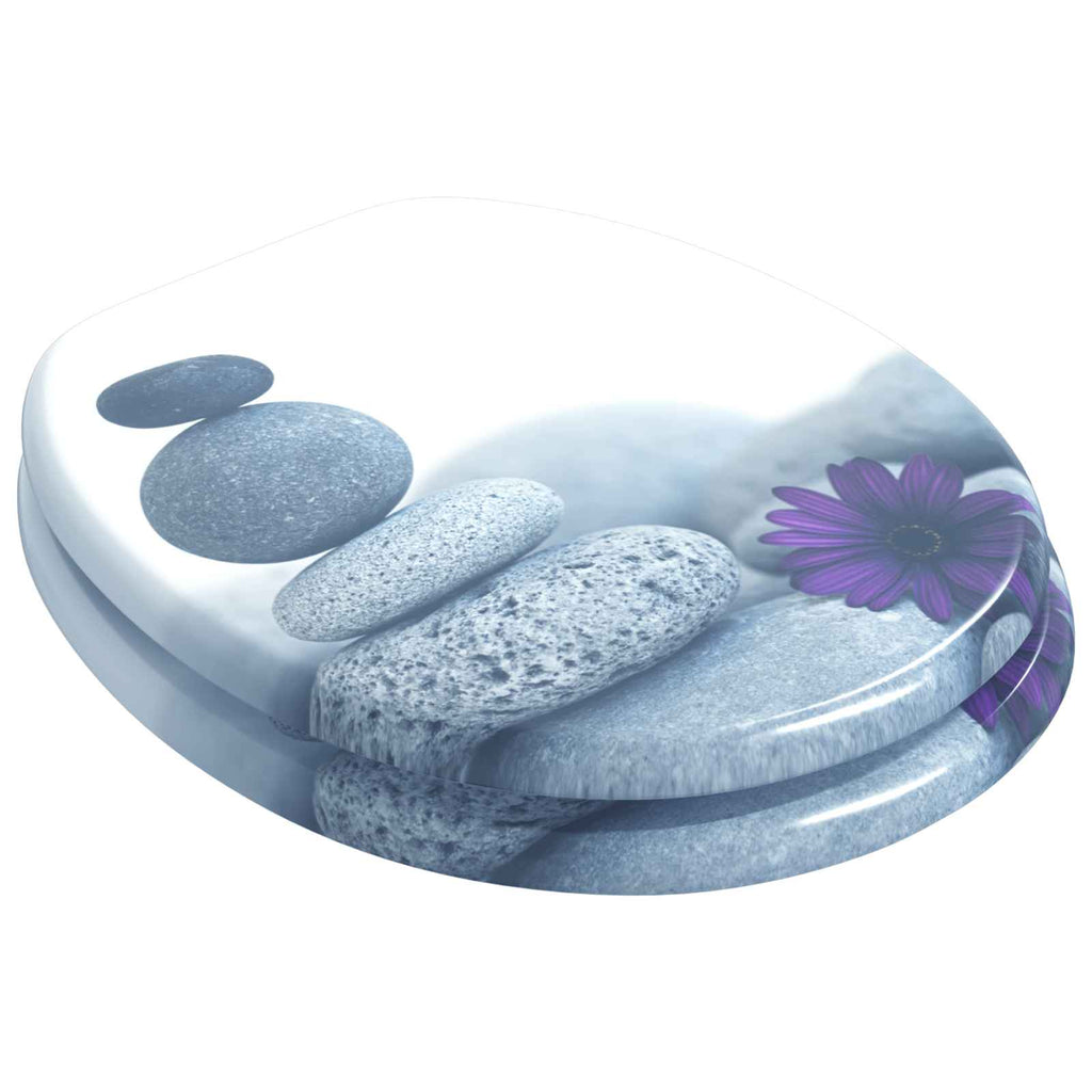 Sedile per toilette con chiusura morbida Grigio 44 x 38 cm