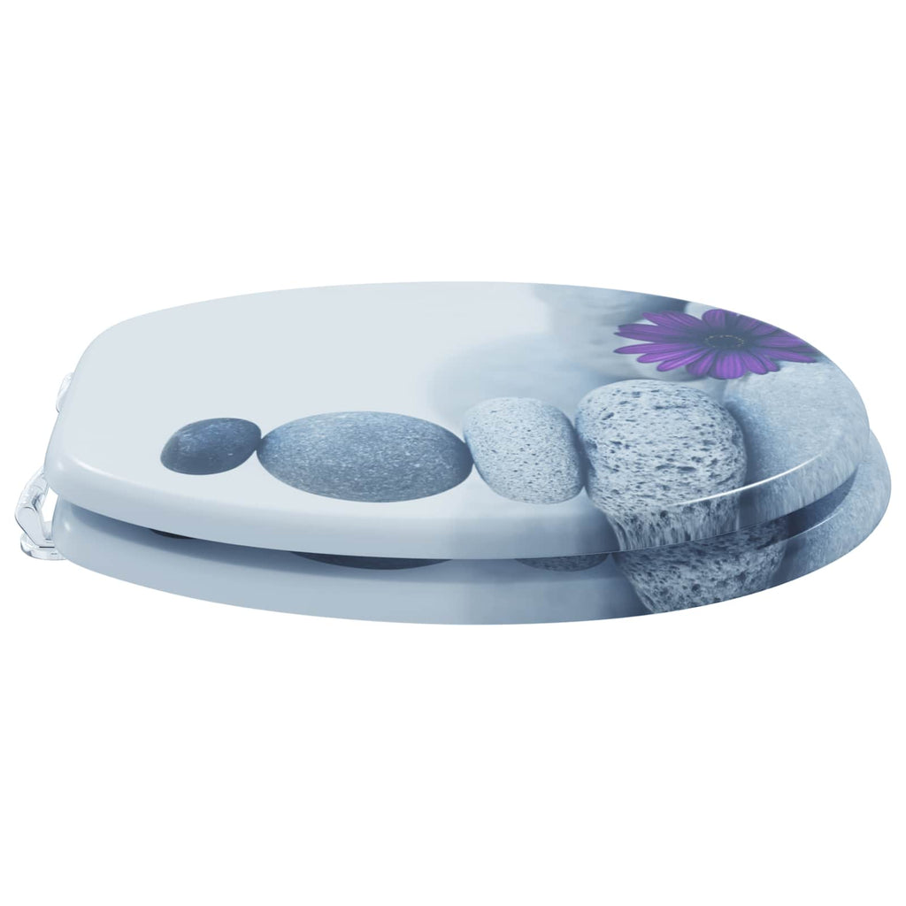 Sedile per toilette con chiusura morbida Grigio 44 x 38 cm