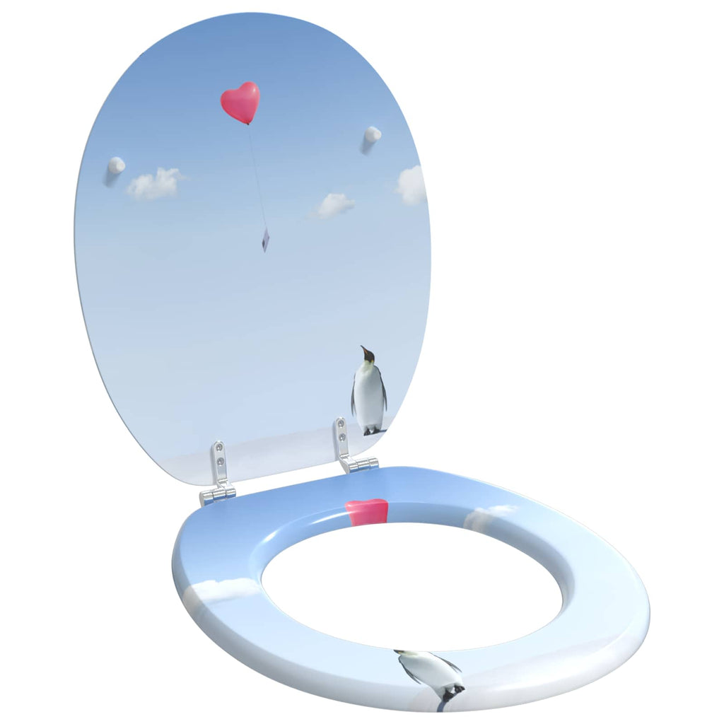 Sedile per toilette con chiusura morbida Blu 44 x 38 cm