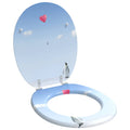 Sedile per toilette con chiusura morbida Blu 44 x 38 cm