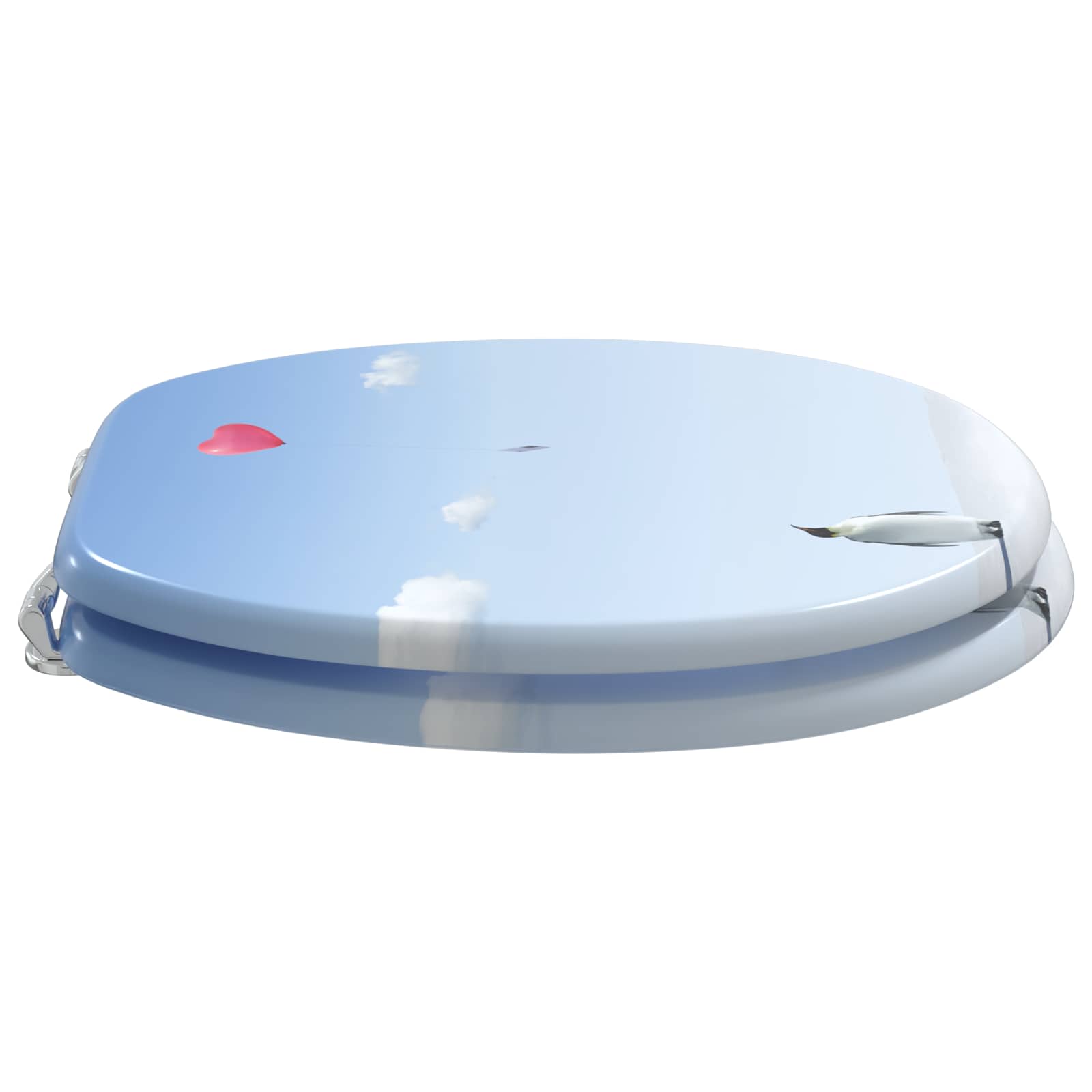 Sedile per toilette con chiusura morbida Blu 44 x 38 cm