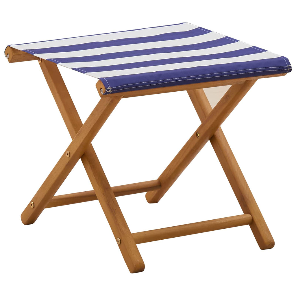 Lettino 2 pz Legno di Eucalipto Massello Blu e Bianco