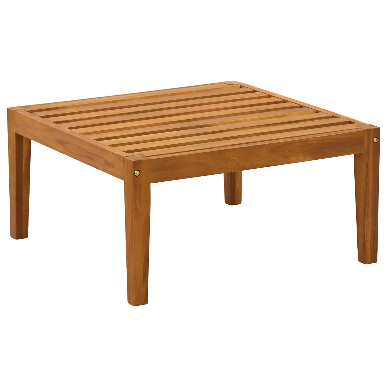 Poggiapiedi da giardino con cuscino Legno di Acacia Massello