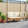 2 pz Set da Giardino con Cuscini Naturale