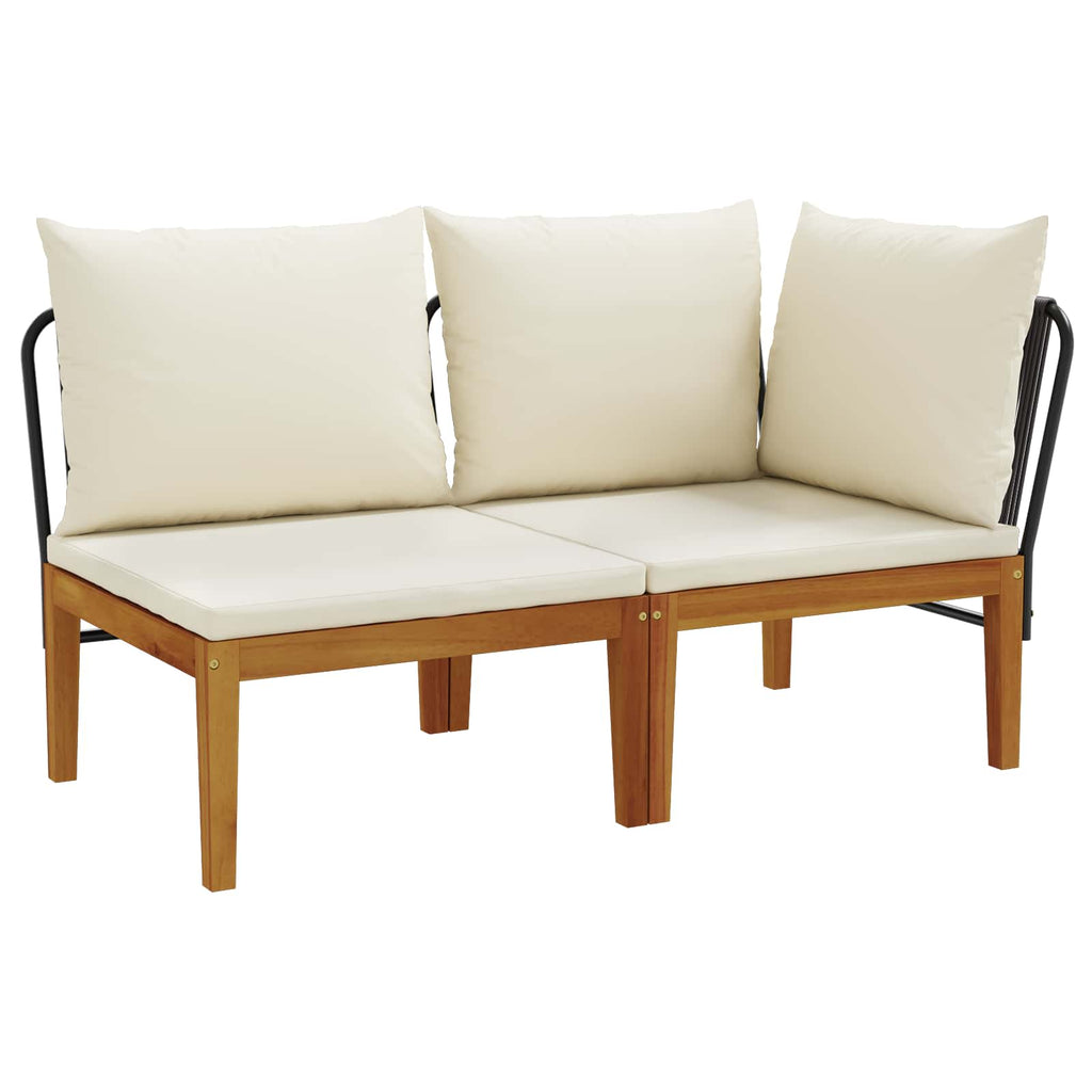 2 pz Set da Giardino con Cuscini Naturale