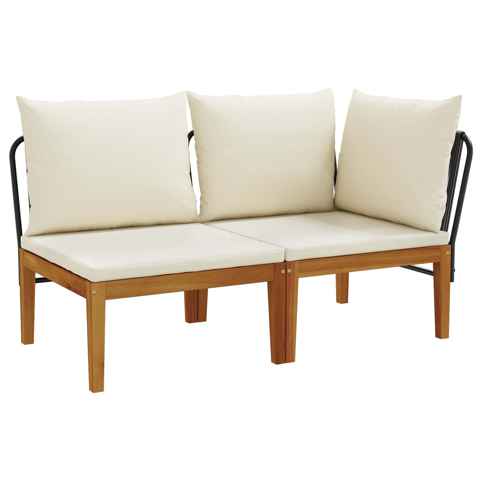 2 pz Set da Giardino con Cuscini Naturale