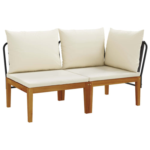 2 pz Set da Giardino con Cuscini Naturale