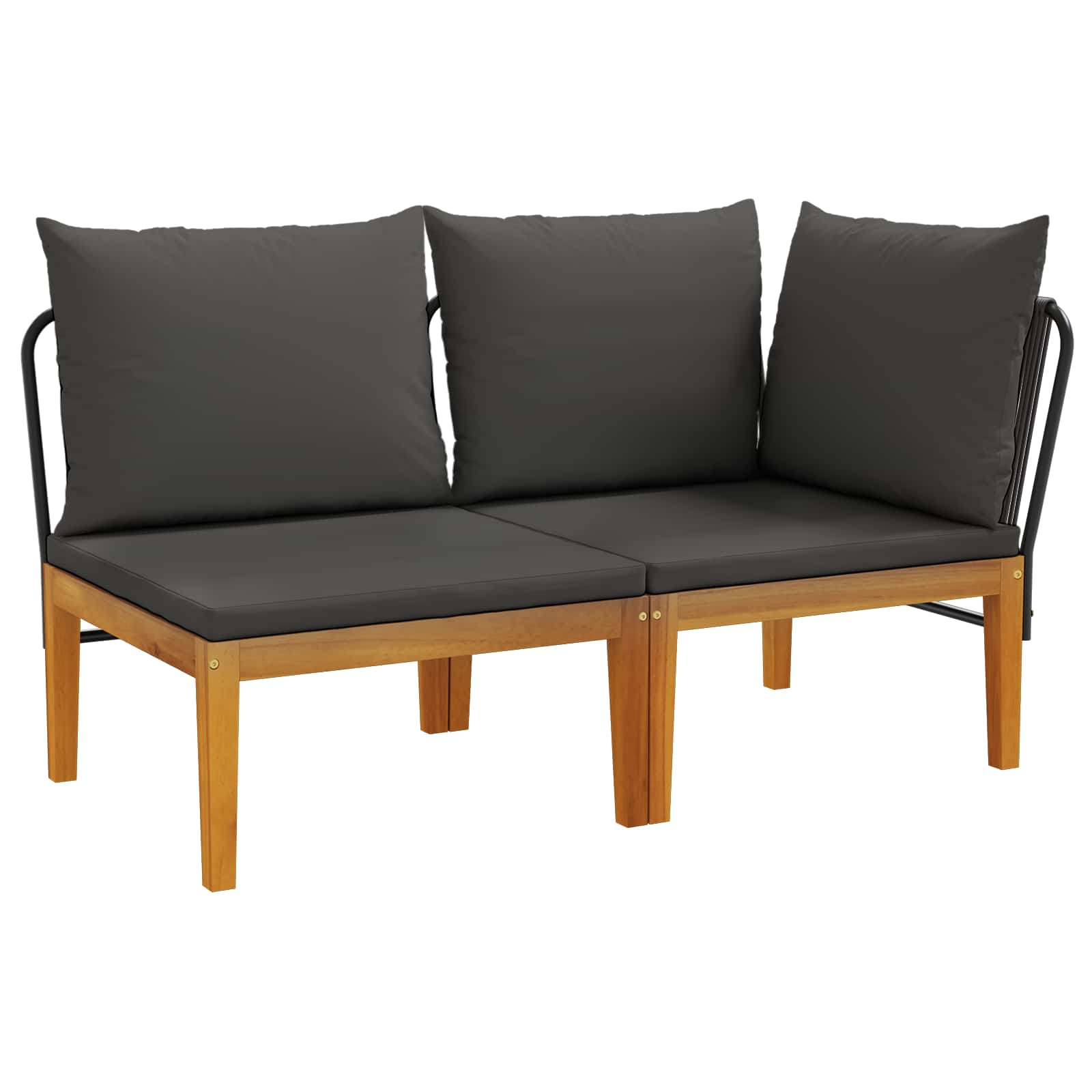 2 pz Set da Giardino con Cuscini Naturale