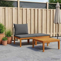 3 pz Set da Giardino con Cuscini Naturale