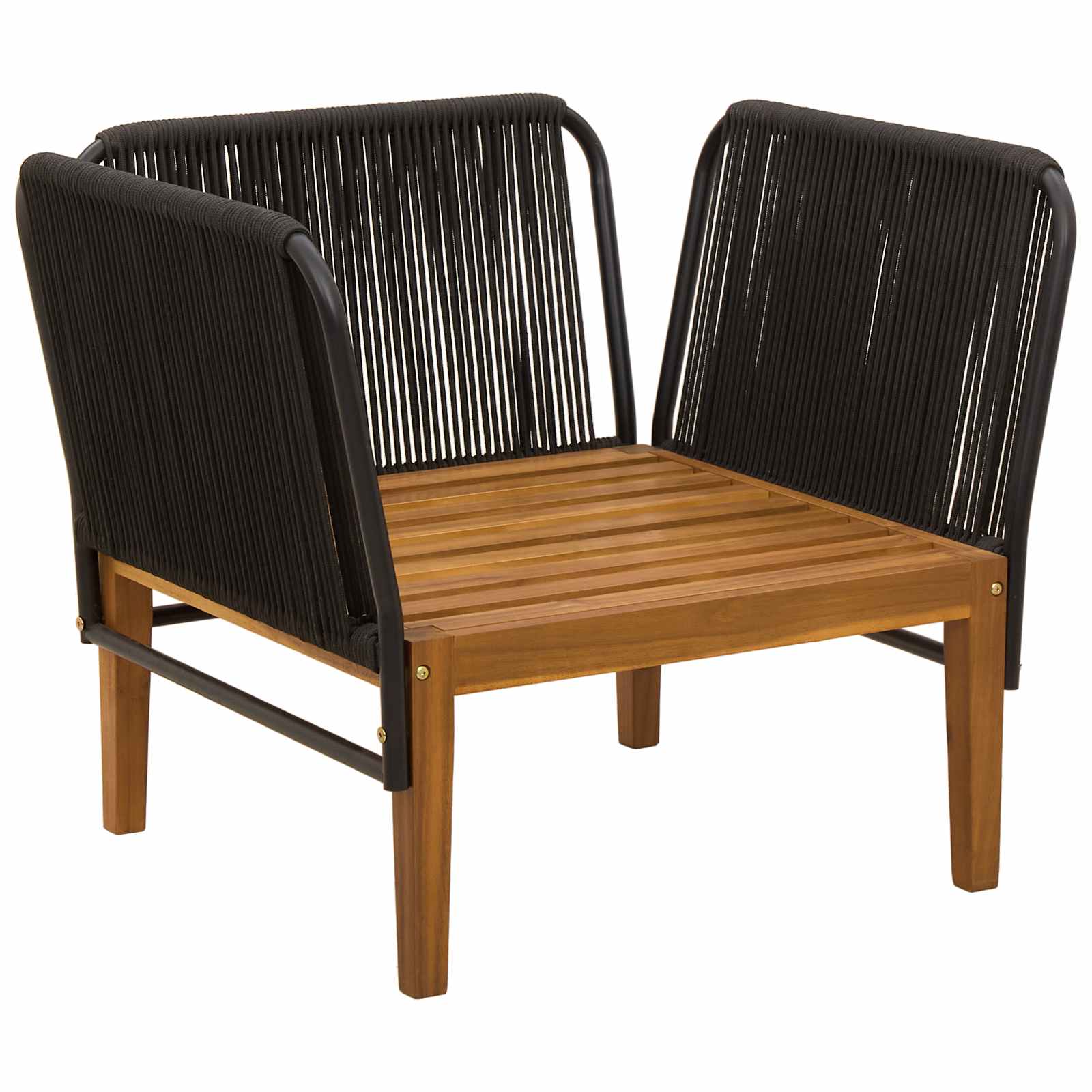 Sedia da giardino con cuscini Legno massiccio di acacia e corda