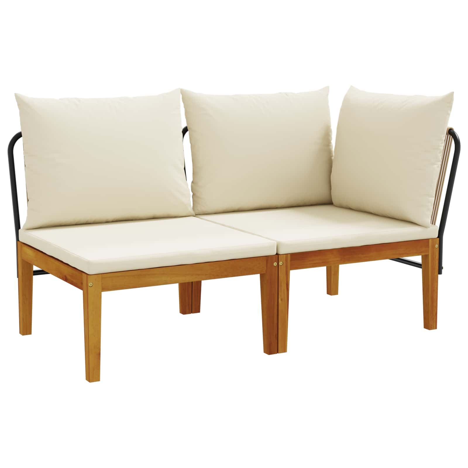 2 pz Set da Giardino con Cuscini Naturale