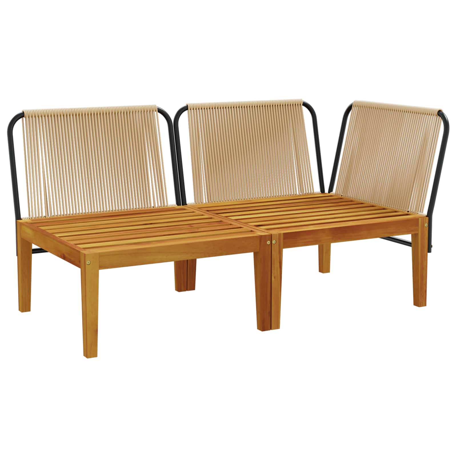 2 pz Set da Giardino con Cuscini Naturale