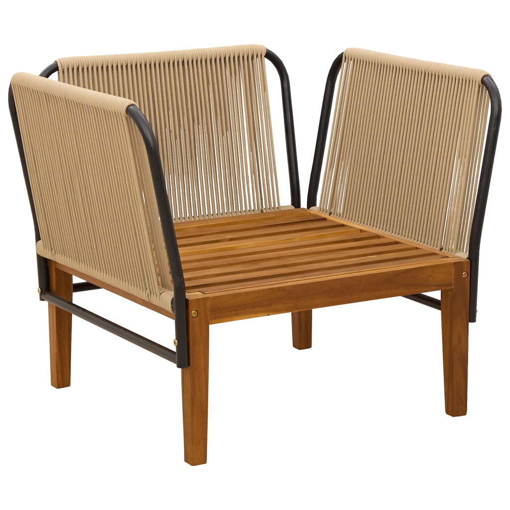 Sedia da giardino con cuscini Legno massiccio di acacia e corda
