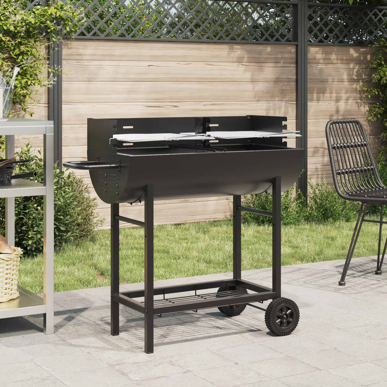 griglia a carbone 96,5 x 42,5 x 88,5 cm Nero