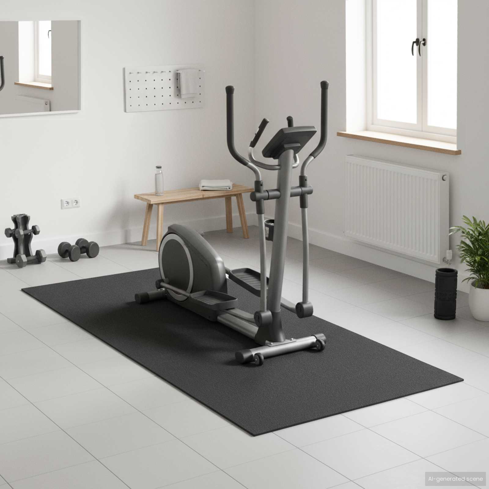 Tappetino di Protezione Sportiva Nero 200 x 90 x 0,6 cm