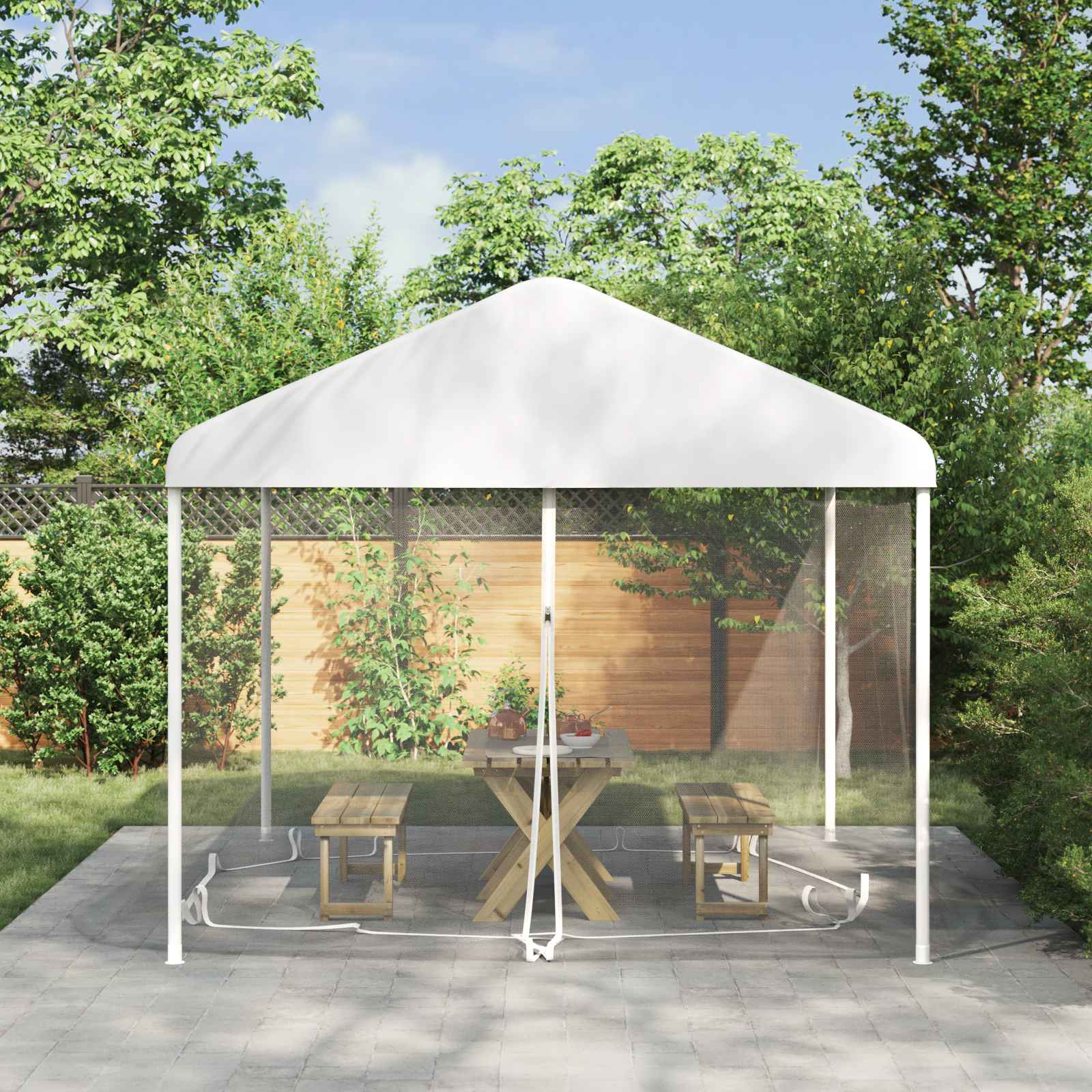 Zanzariera per gazebo 220 mesh Bianco 4 x 3 x 2 cm Poliestere