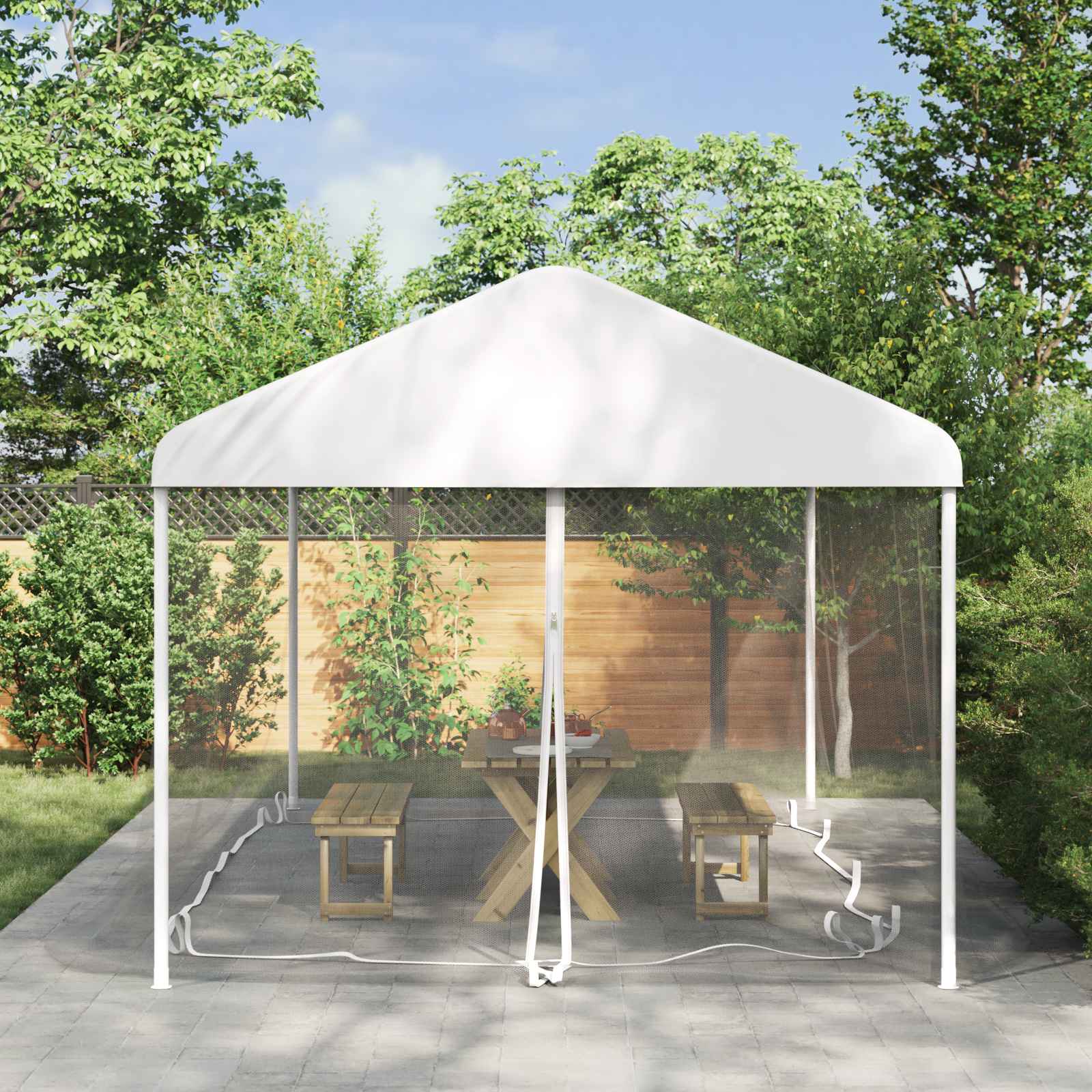 Zanzariera per gazebo 220 mesh Bianco 6 x 3 x 2 m Poliestere