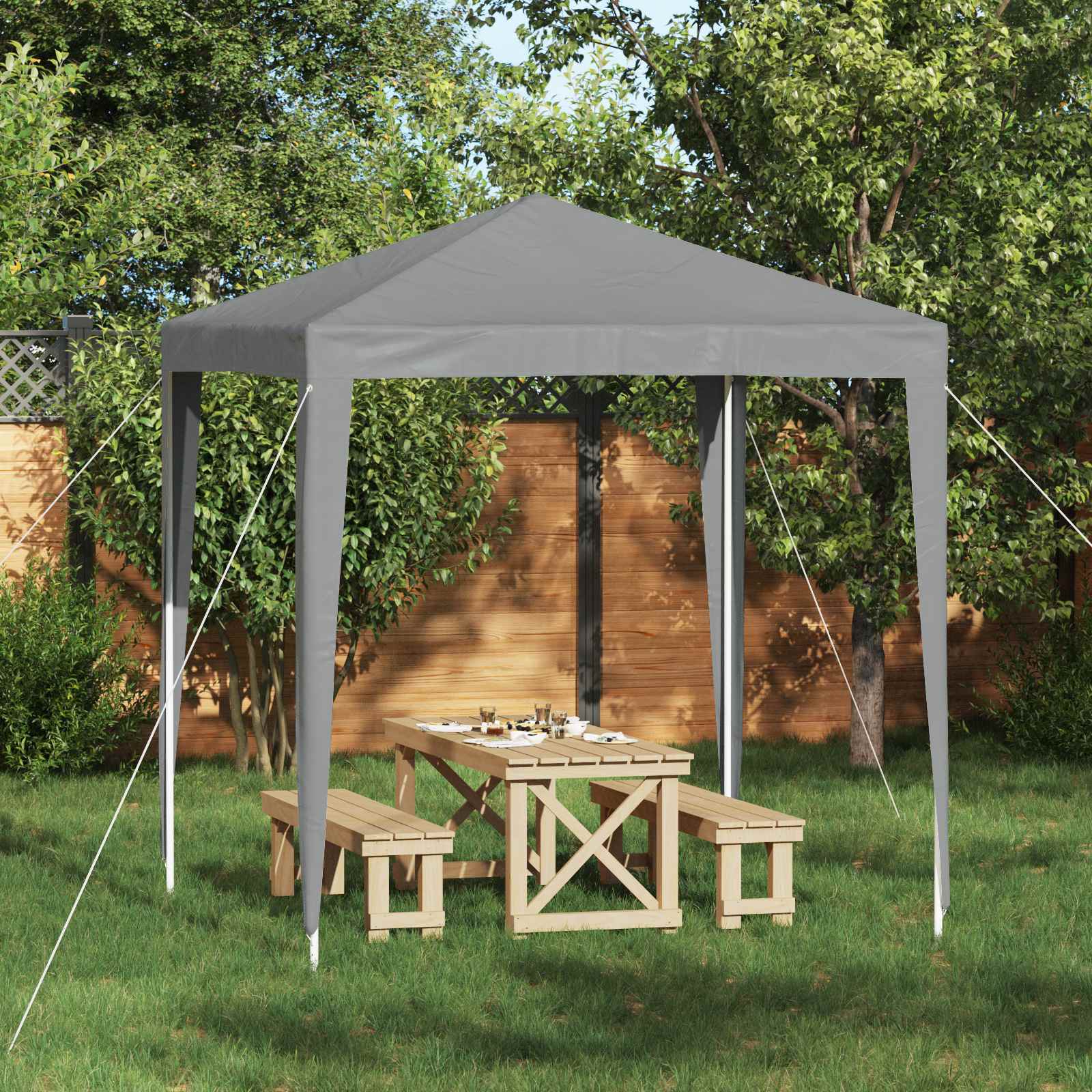 Tenda Party 200 x 200 x 240 cm Grigio Chiaro PE e Acciaio