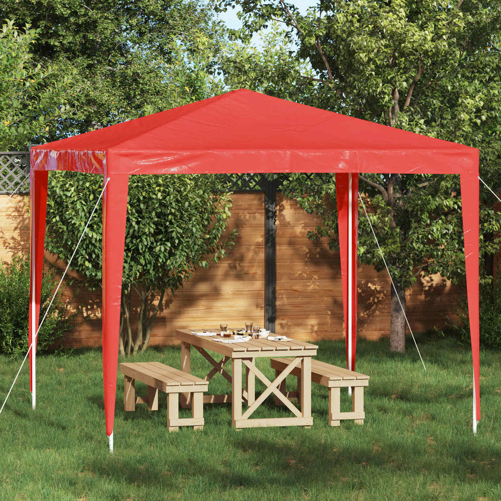 Tenda Party 250 x 250 x 240 cm Rosso PE e Acciaio