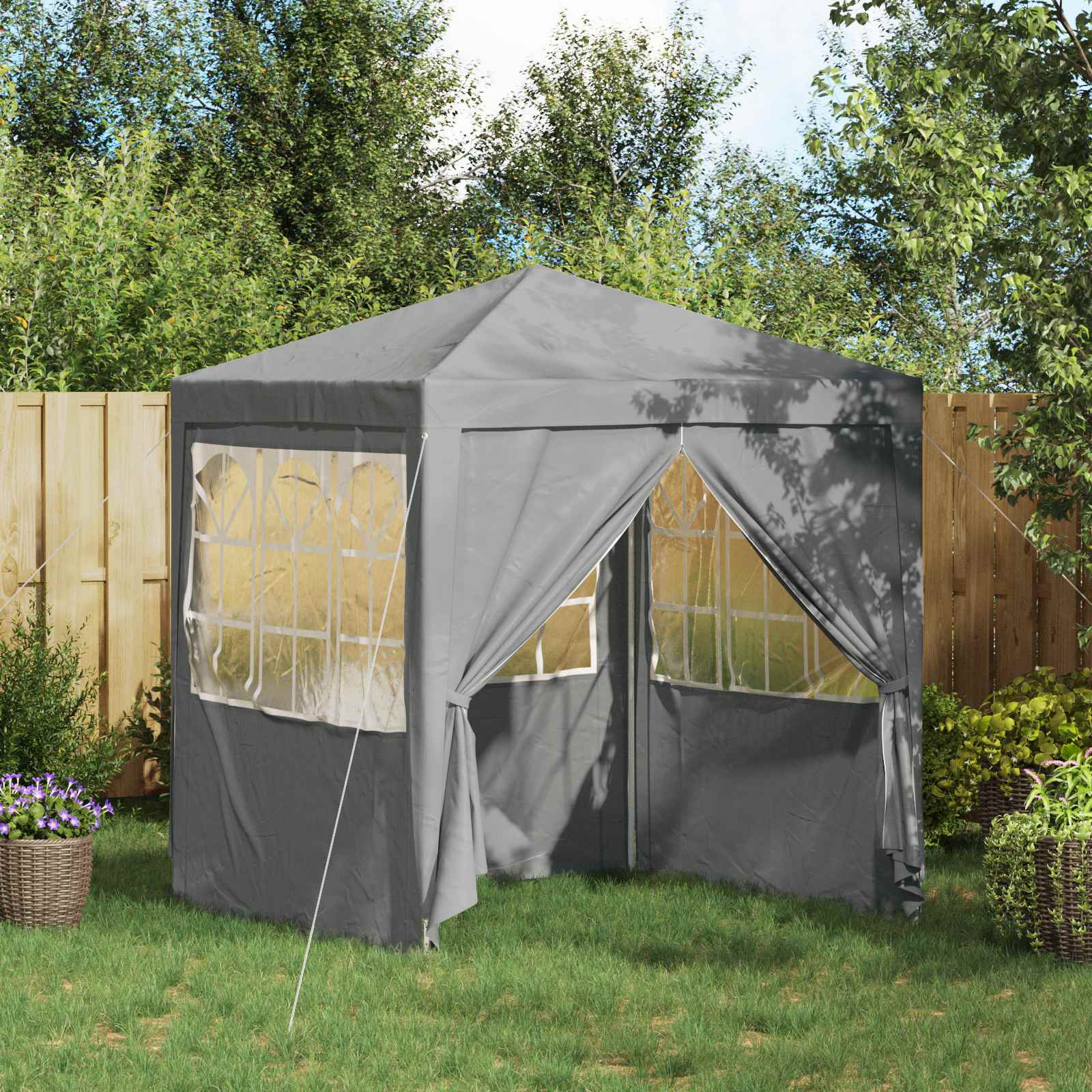 Tenda Party Grigio chiaro 200 x 200 x 240 cm PE e Acciaio