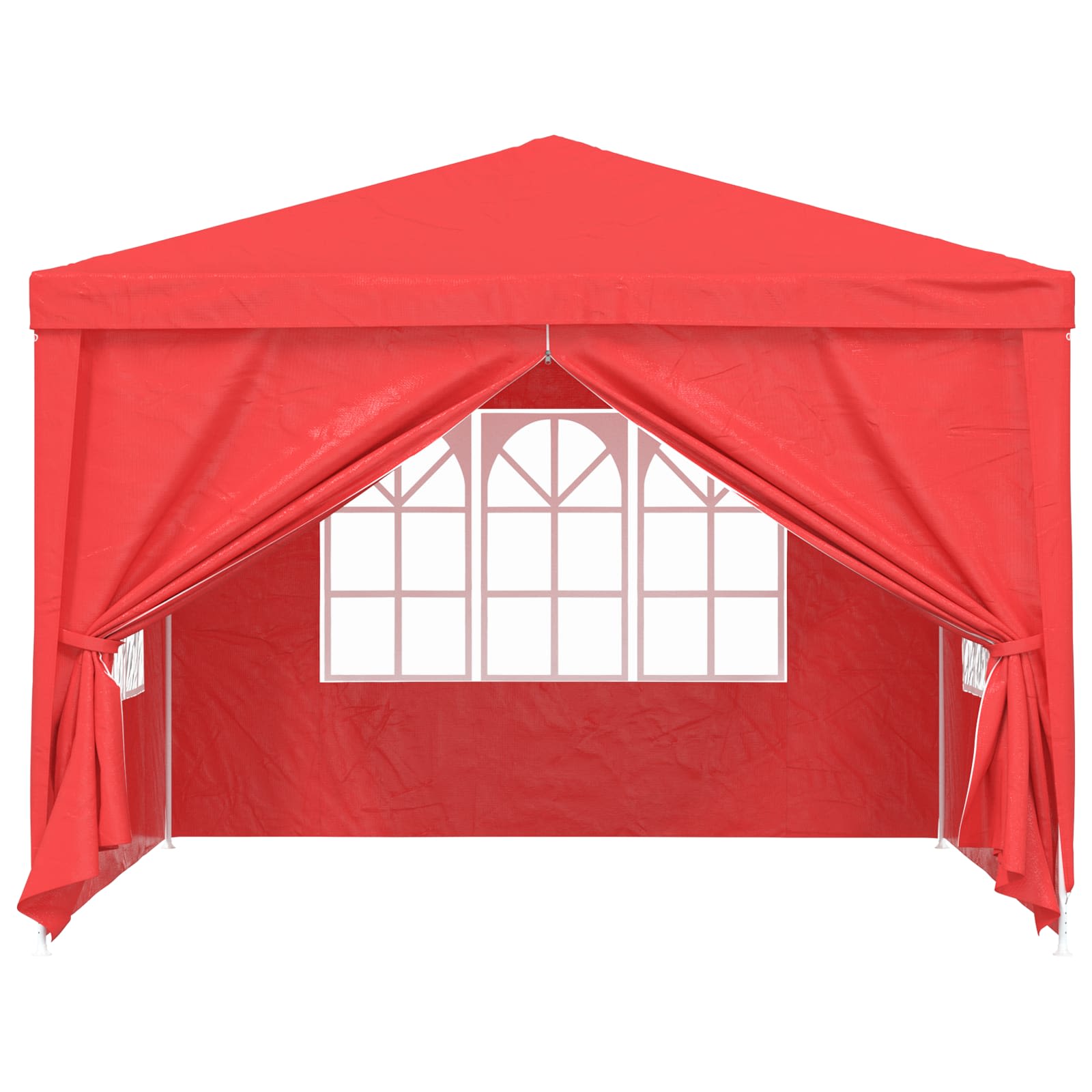 Tenda Party 300 x 300 x 255 cm Rosso PE e Acciaio