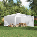 Parete per tenda da festa 2 pz 400 x 195 cm Bianco PE e Acciaio