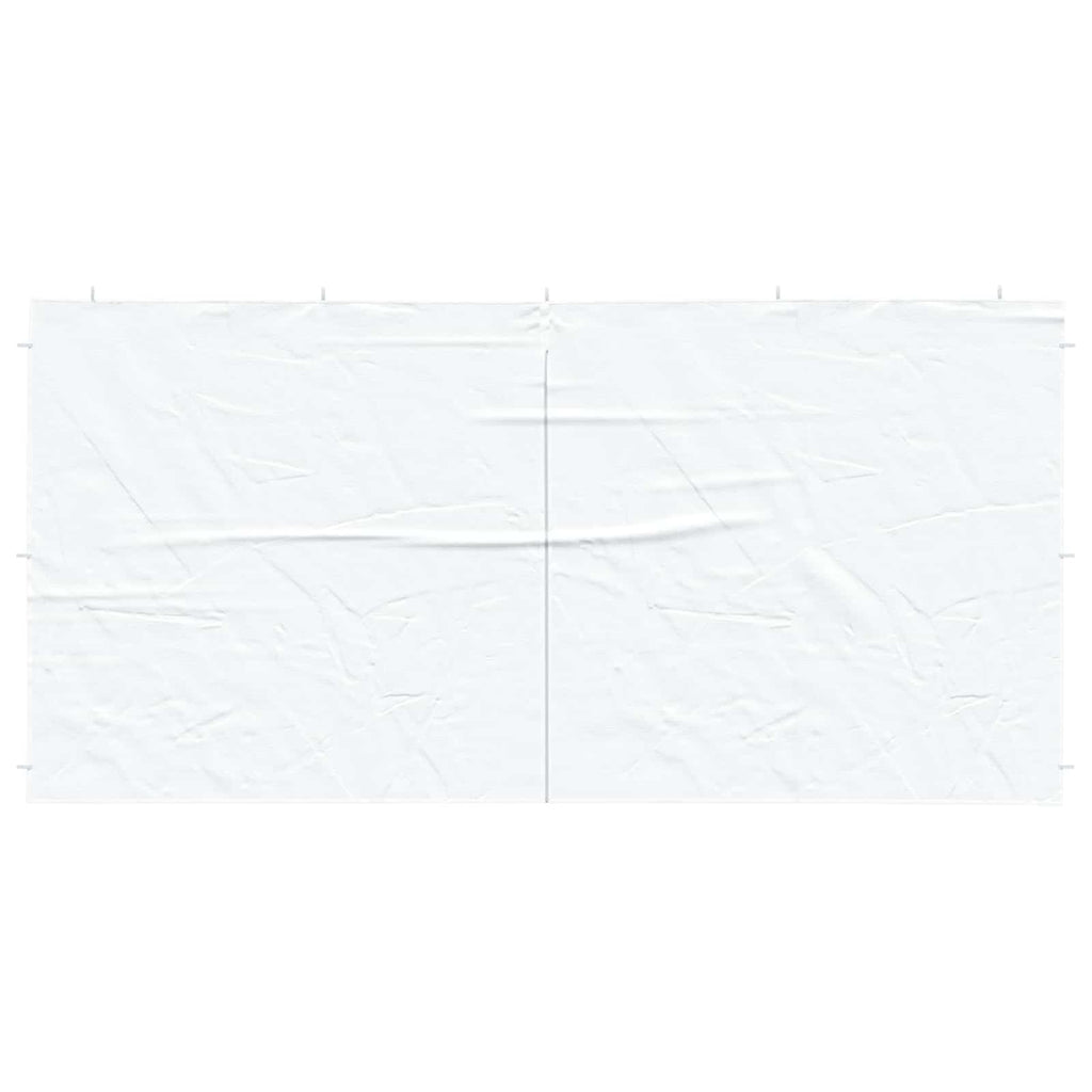 Parete per tenda da festa 2 pz 400 x 195 cm Bianco PE e Acciaio