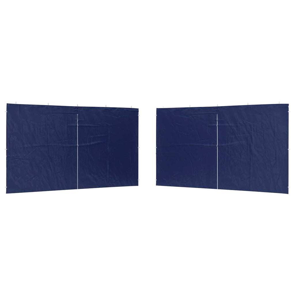 Parete per tenda da festa 2 pz 400 x 195 cm Blu PE e Acciaio
