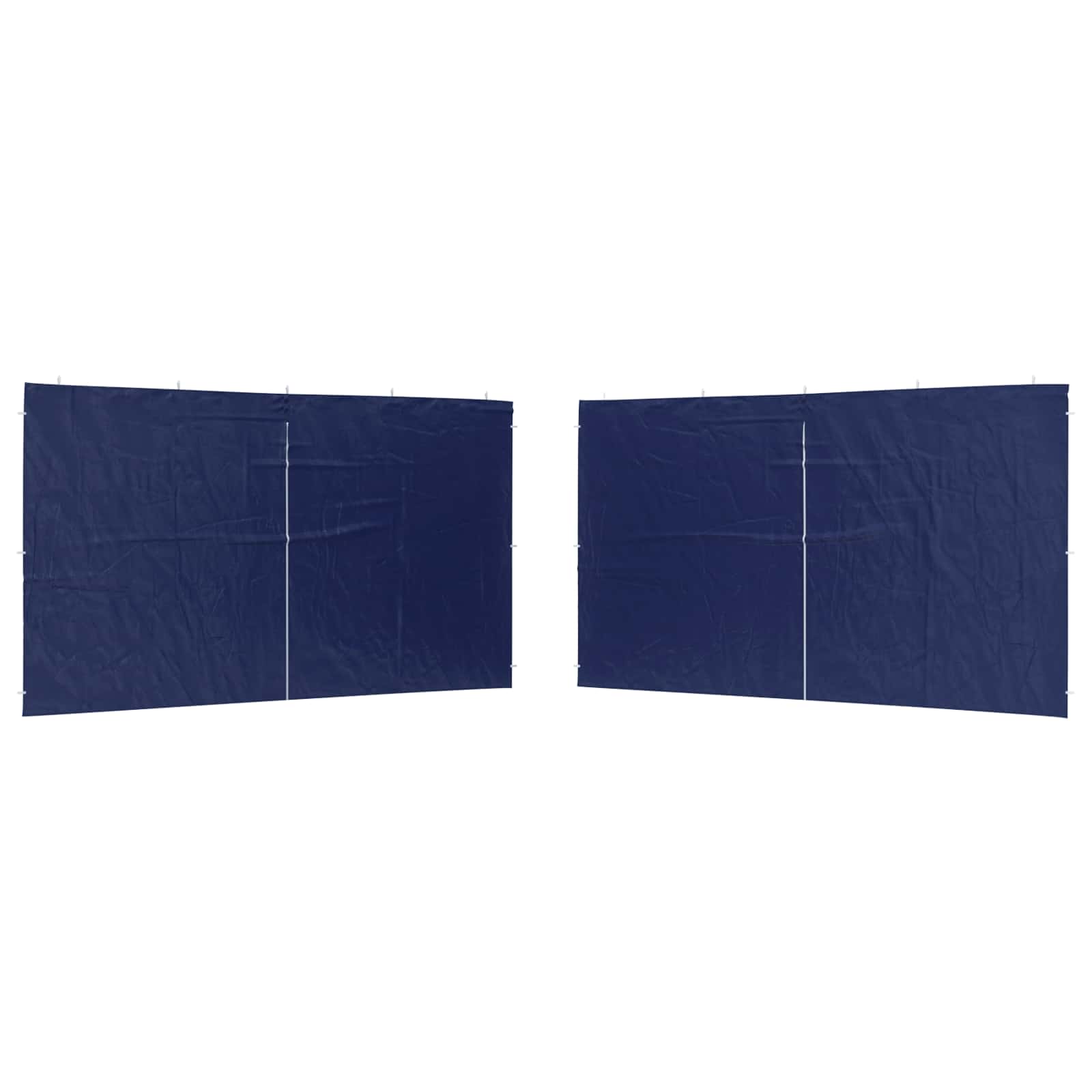 Parete per tenda da festa 2 pz 400 x 195 cm Blu PE e Acciaio