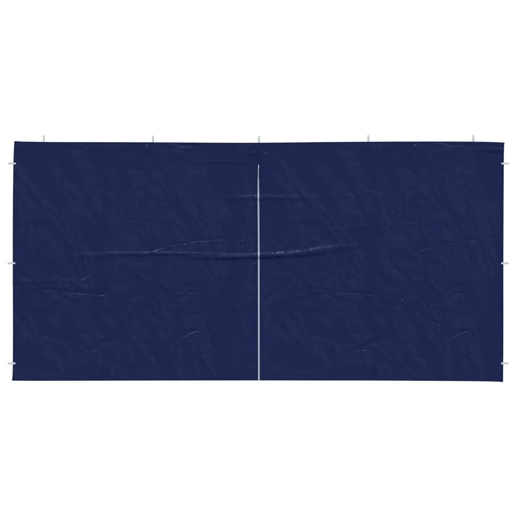 Parete per tenda da festa 2 pz 400 x 195 cm Blu PE e Acciaio