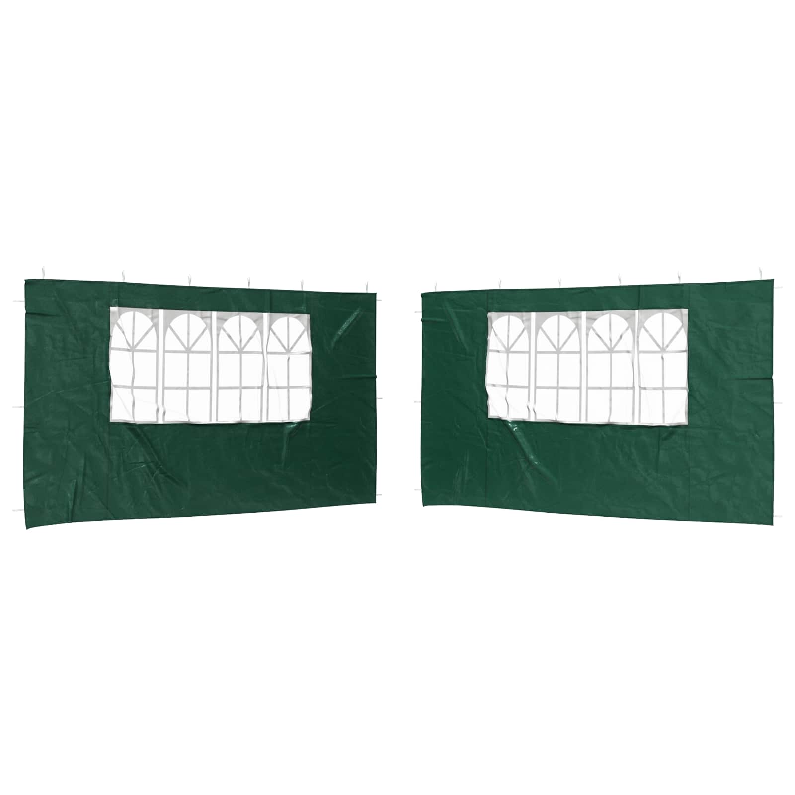 Parete per tenda da festa 2 pz 400 x 195 cm Verde PE e Acciaio