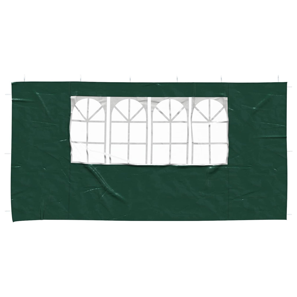 Parete per tenda da festa 2 pz 400 x 195 cm Verde PE e Acciaio