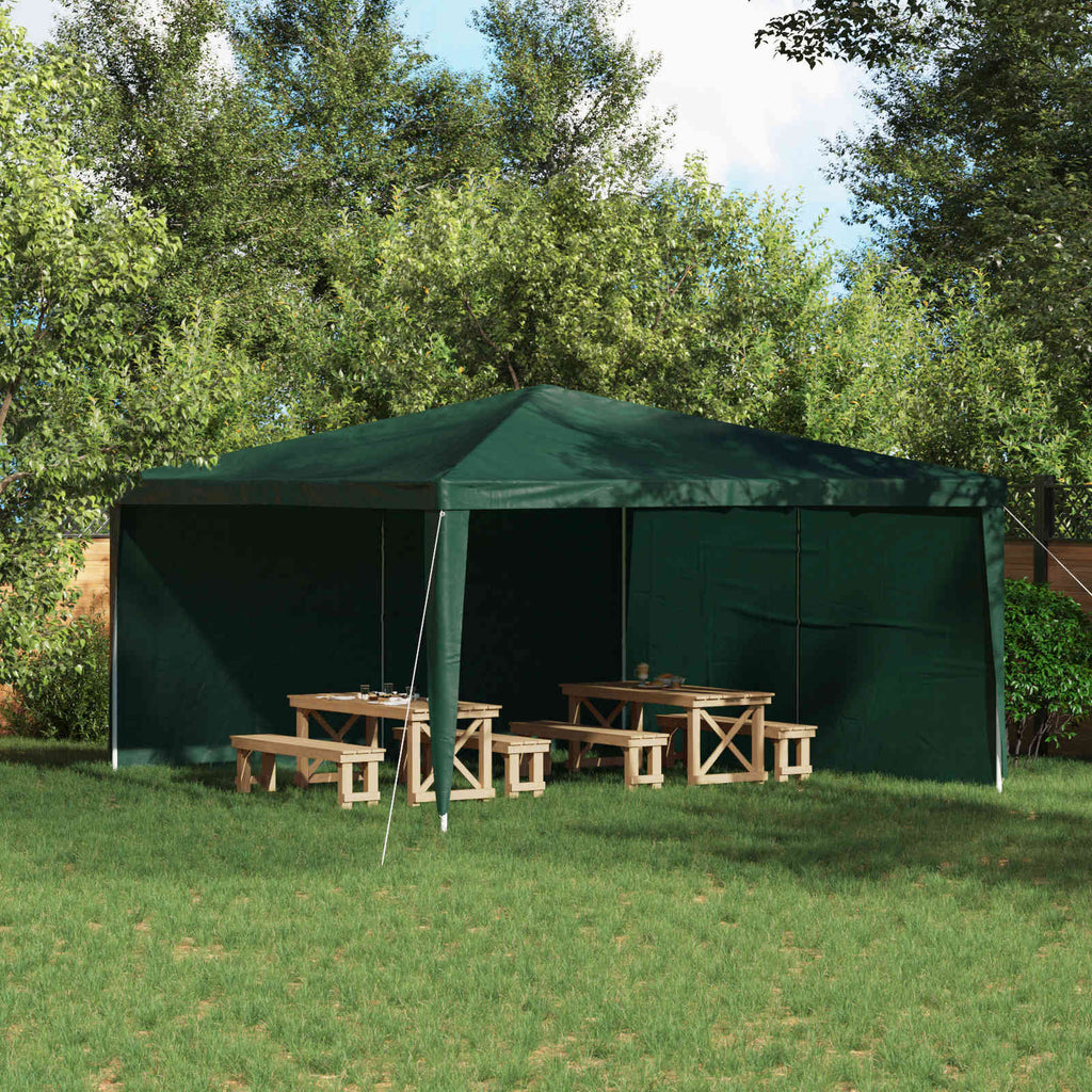 Parete per tenda da festa 2 pz 400 x 195 cm Verde PE e Acciaio