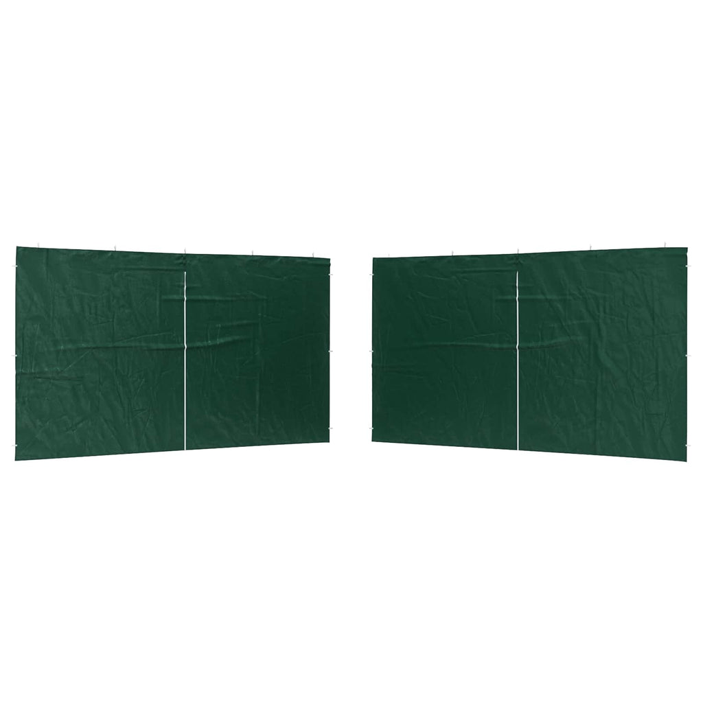 Parete per tenda da festa 2 pz 400 x 195 cm Verde PE e Acciaio