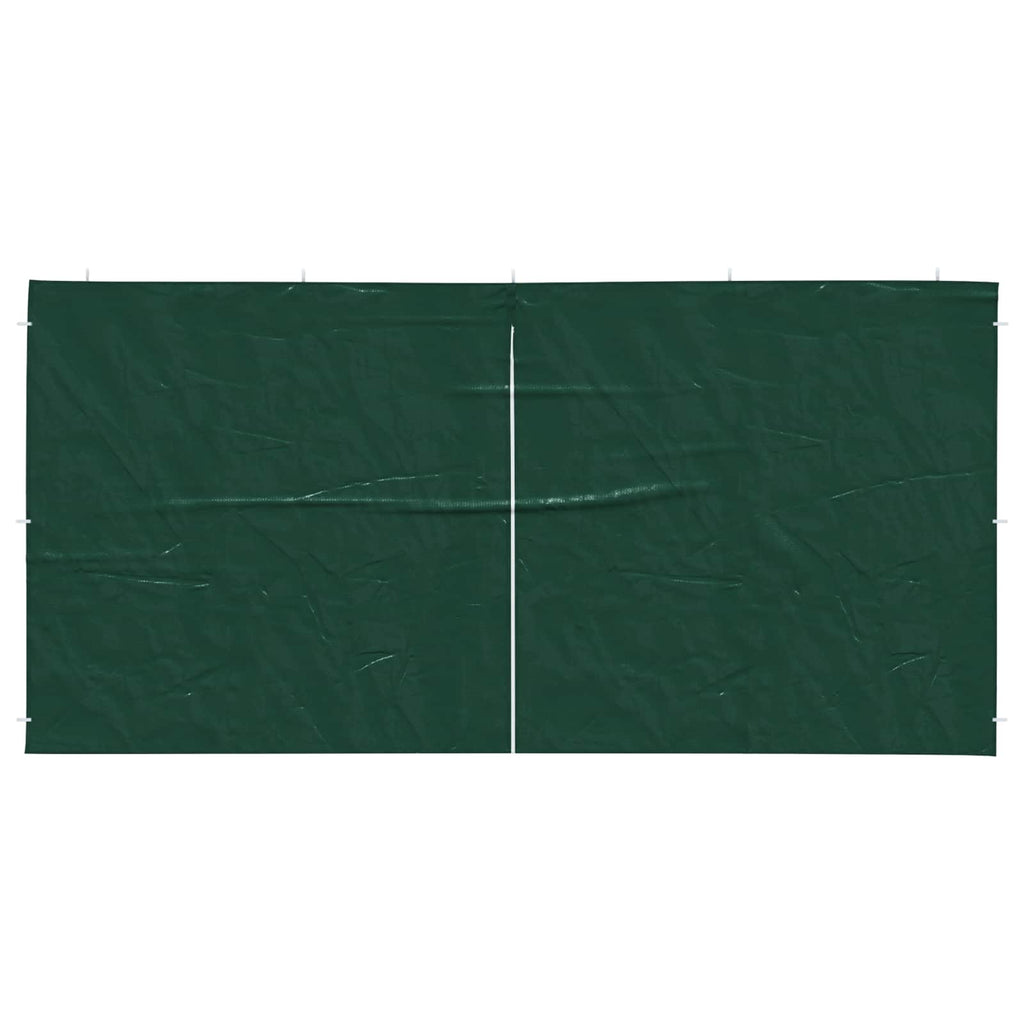 Parete per tenda da festa 2 pz 400 x 195 cm Verde PE e Acciaio