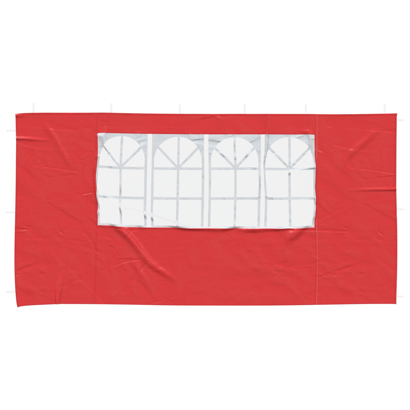 Parete per tenda da festa 2 pz 400 x 195 cm Rosso PE e Acciaio