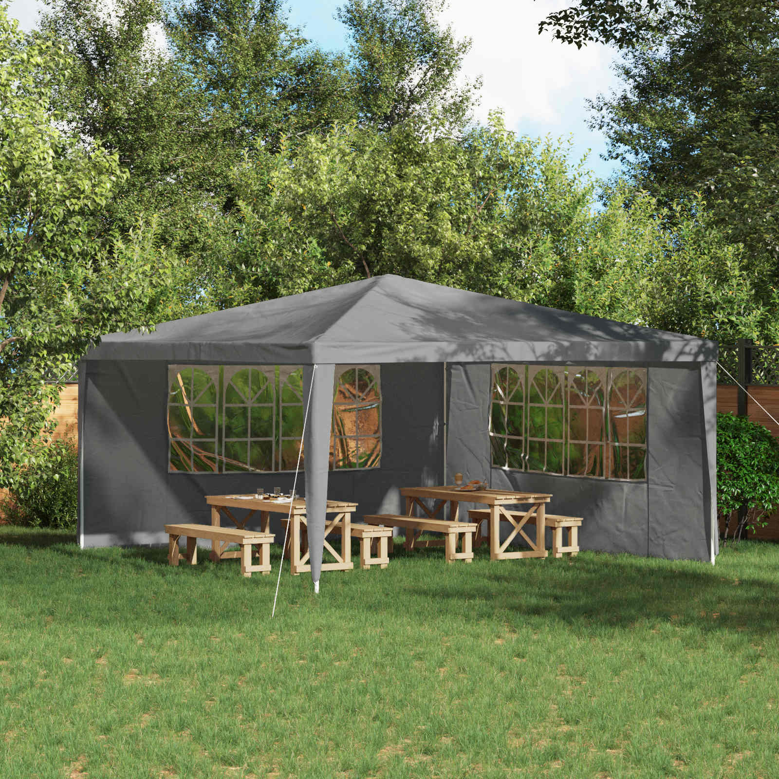Parete per tenda da festa 2 pz 400 x 195 cm Grigio Chiaro