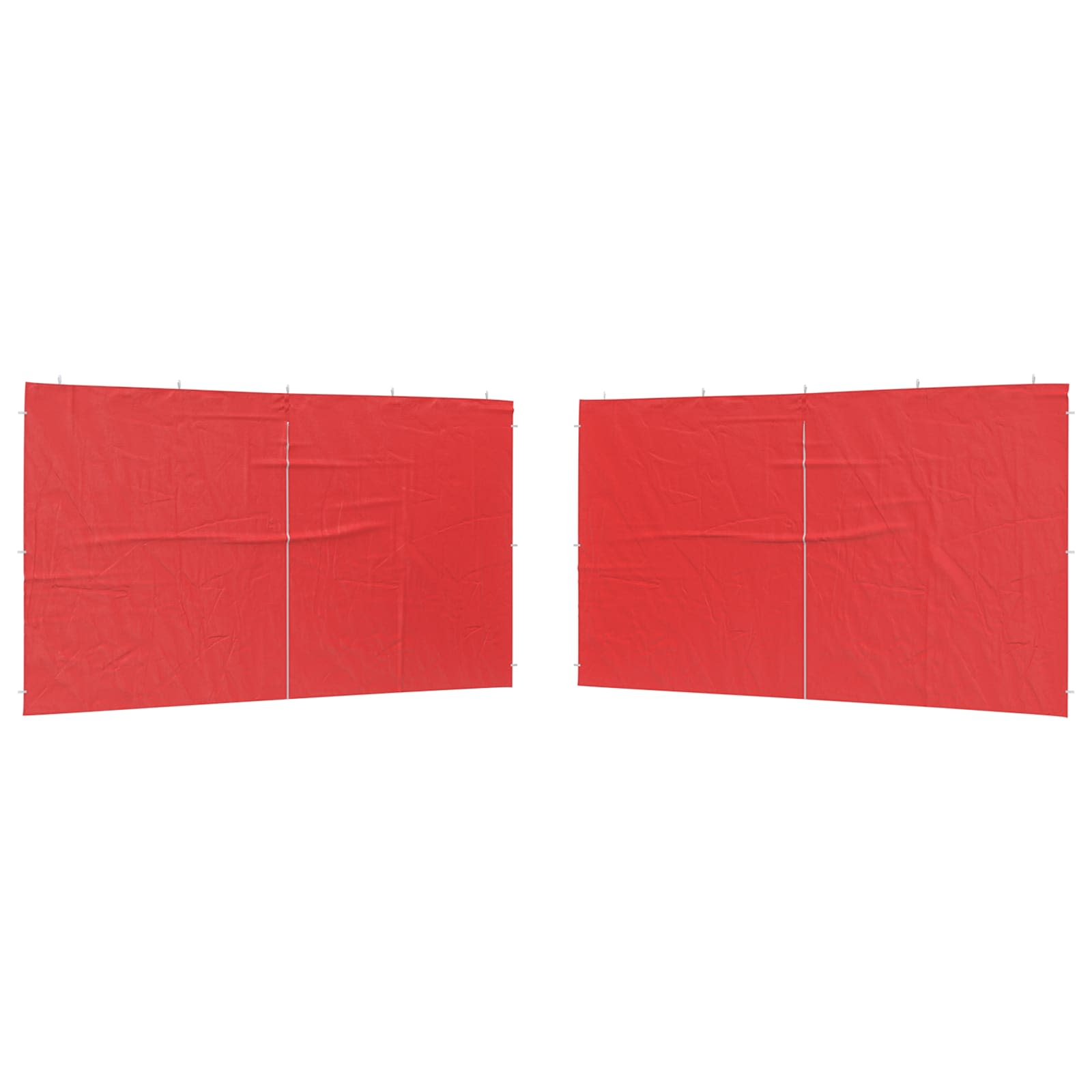 Parete per tenda da festa 2 pz 400 x 195 cm Rosso PE e Acciaio