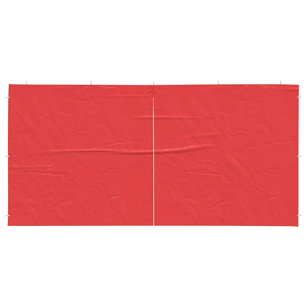 Parete per tenda da festa 2 pz 400 x 195 cm Rosso PE e Acciaio