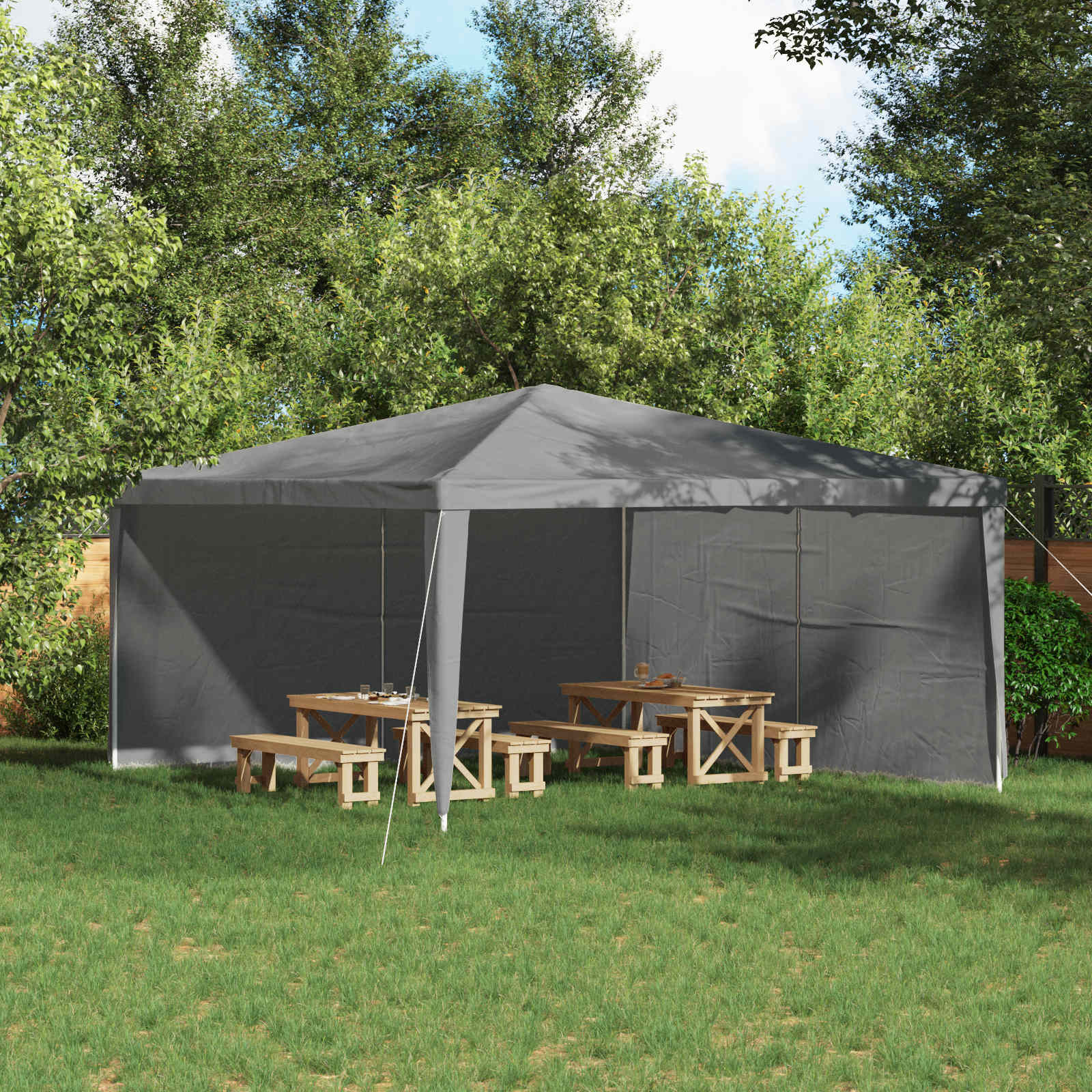 Parete per tenda da festa 2 pz 400 x 195 cm Grigio Chiaro
