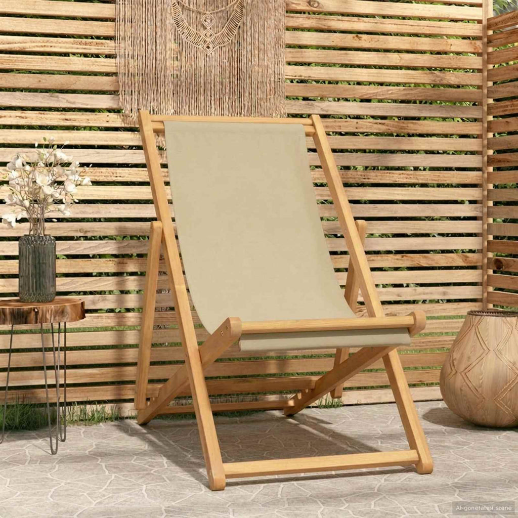 Sedia da spiaggia Beige Legno di teak solido