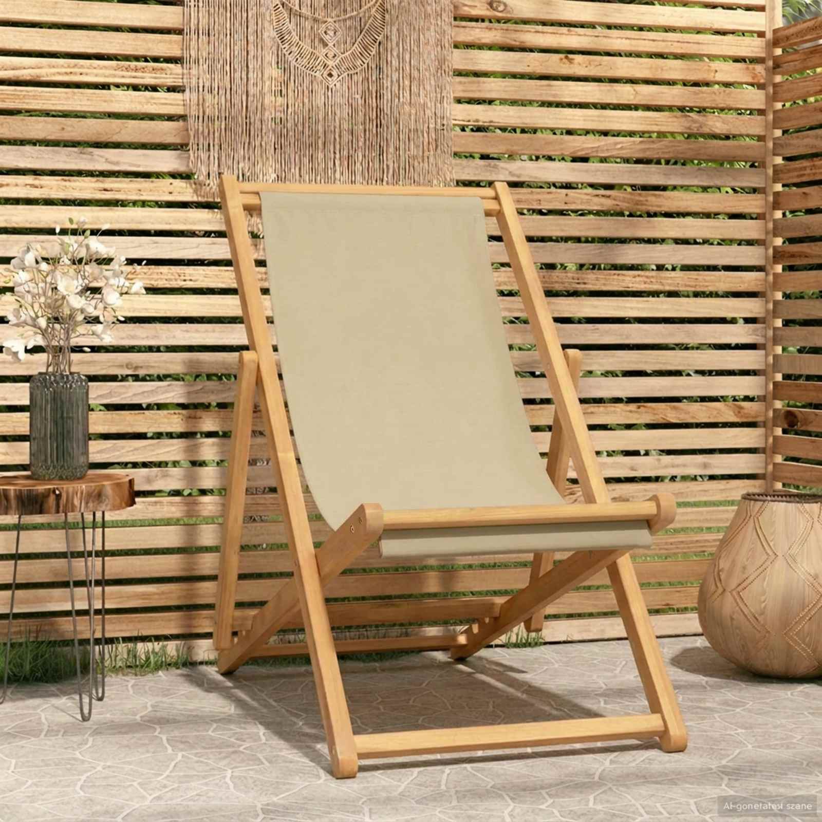 Sedia da spiaggia Beige Legno di teak solido
