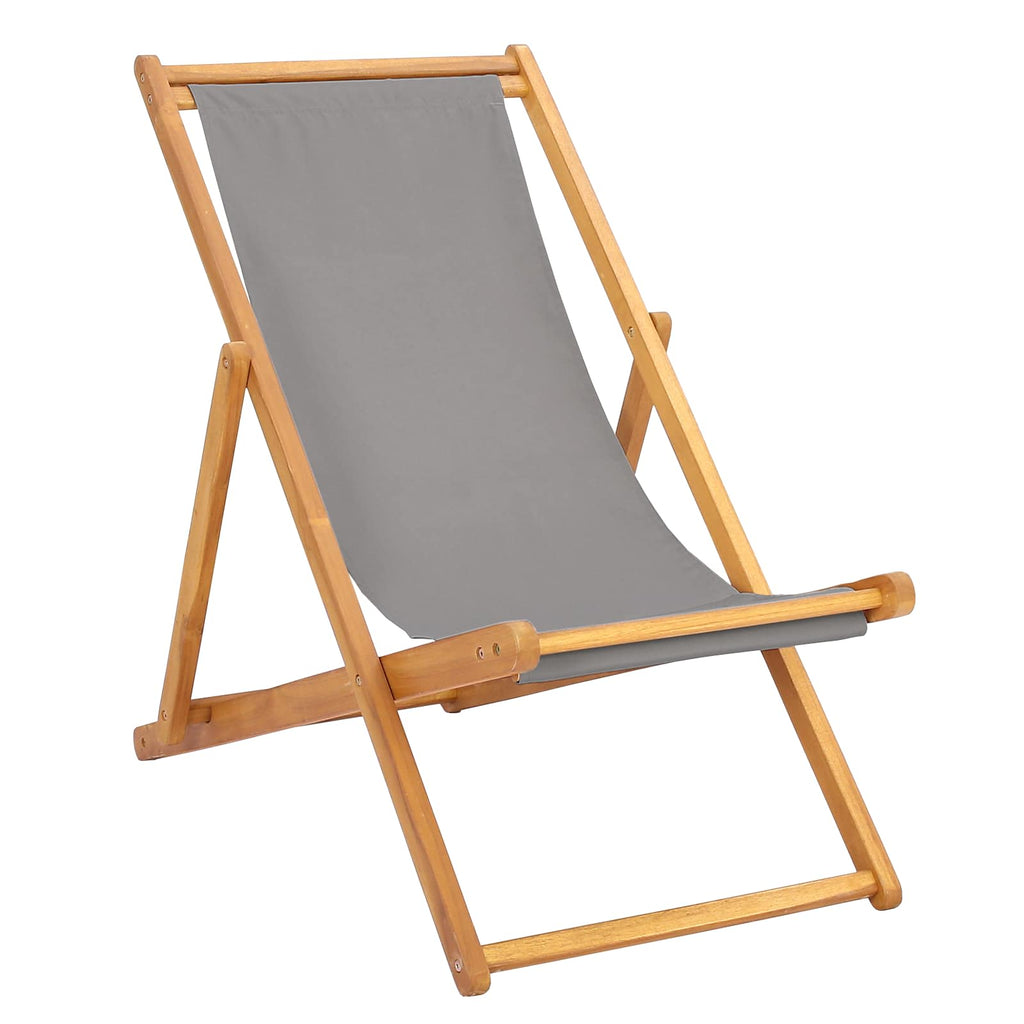 Sedia da spiaggia Grigio Chiaro Legno di teak solido