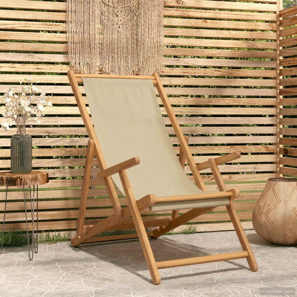 Sedia da spiaggia Beige Legno di teak solido