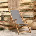 Sedia da spiaggia Grigio Chiaro Legno di teak solido