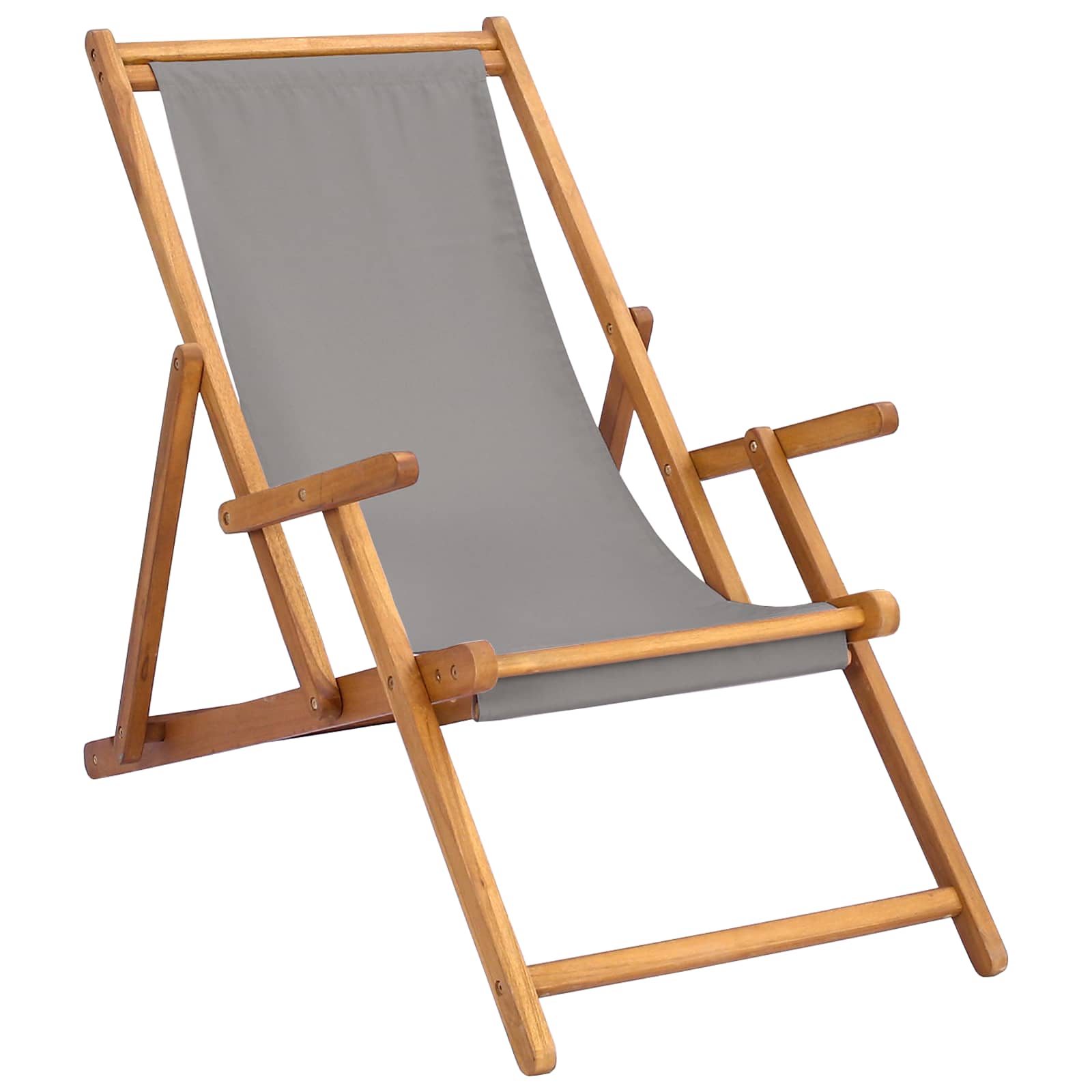 Sedia da spiaggia Grigio Chiaro Legno di teak solido